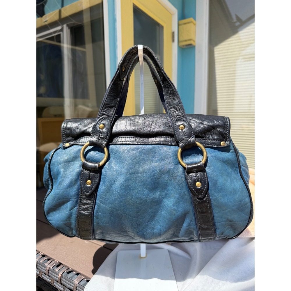 Marc Jacobs Rare Vintage Sasha Teal Black Leather Beaded Satchel Bag - Picture 13 of 16